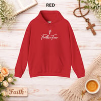 Image 14 of Faith Over Fear Hoodie — Christian Cross Inspirational Hooded Sweatshirt
