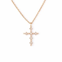Image 1 of Pink Antique Cross Necklace