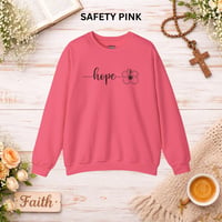 Image 3 of Hope Floral Crewneck Sweatshirt — Minimal Script Hope Design