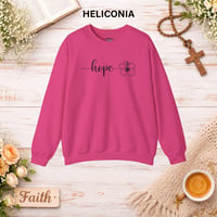 Image 4 of Hope Floral Crewneck Sweatshirt — Minimal Script Hope Design