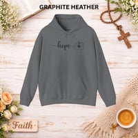 Image 6 of Hope Script Floral Hoodie – Minimalist Inspirational Pullover