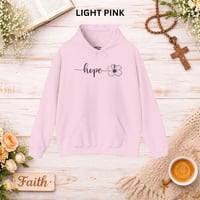 Image 8 of Hope Script Floral Hoodie – Minimalist Inspirational Pullover