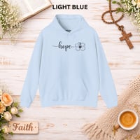 Image 11 of Hope Script Floral Hoodie – Minimalist Inspirational Pullover