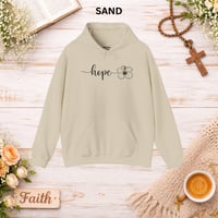Image 12 of Hope Script Floral Hoodie – Minimalist Inspirational Pullover