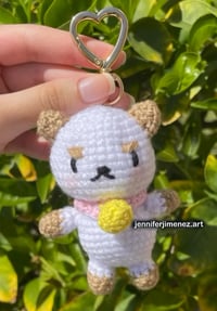  catpuppy crochet keychain 