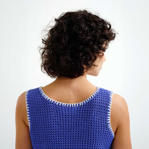 Image of 1-Top punto calado azul