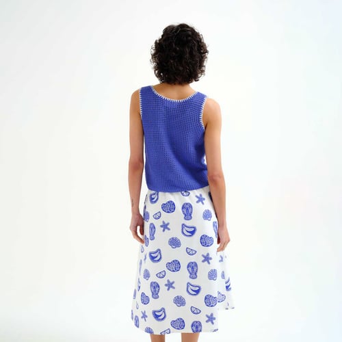 Image of 1-Top punto calado azul