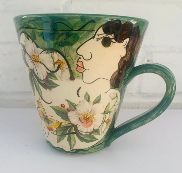 Image of Tall holly green mug