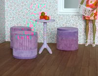 Image 5 of 1:6 round pouf - lilac