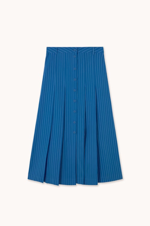 Image of 2-Falda striped pleated