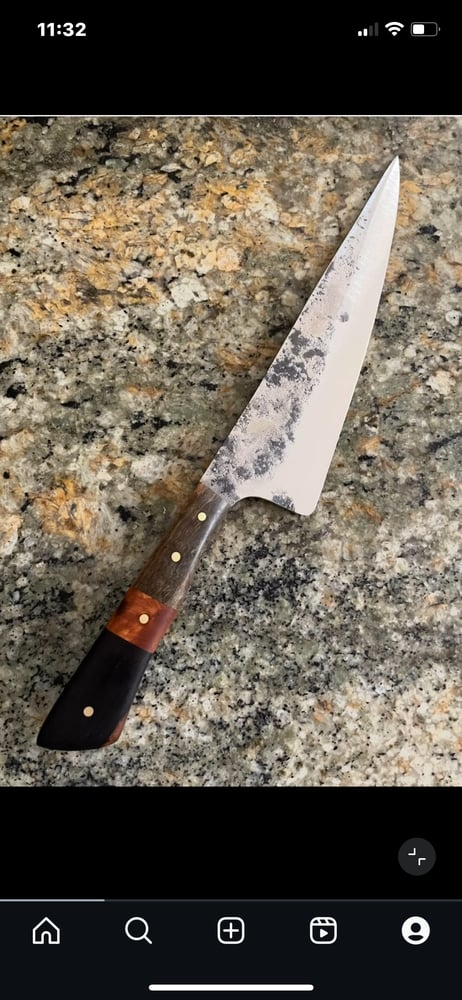Image of GARASUKI Pattern chef knife. 