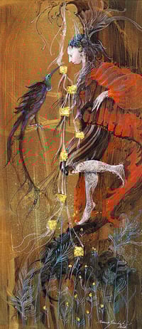 ANNE BACHELIER - 'DIS MOI, L'OISEAU BLEU' - ORIGINAL PAINTING