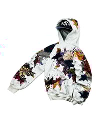 Image 2 of Re-worked 1 of 1 Batik Starburst Patch Riot Hoodie Size L