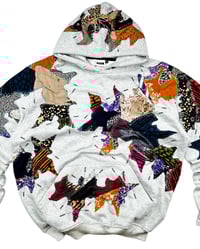 Image 6 of Re-worked 1 of 1 Batik Starburst Patch Riot Hoodie Size L