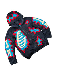 Image 3 of Re-worked 1 of 1 Bone Puffy Deep Deconstruction Sherpa Jacket Size XL