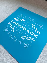 Image 2 of Landback 12x12 Print - Whirling Logs White/Blue