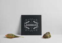 Image 1 of Landback 12x12 Print - Whirling Logs White/Black