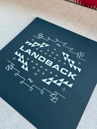 Image 2 of Landback 12x12 Print - Whirling Logs White/Black