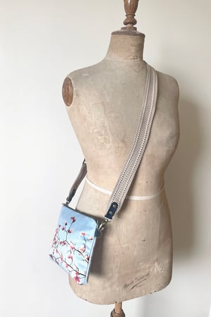 Image of Magnolia blossom, crossbody velvet bag