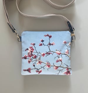 Image of Magnolia blossom, crossbody velvet bag