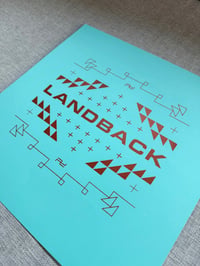 Image 2 of Landback 12x12 Print - Whirling Logs Copper/Blue