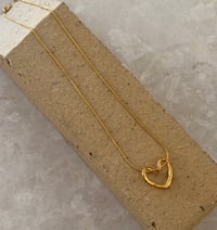 Image 2 of Heart Charm Gold Nacklace Stainless Steel 