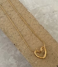 Image 1 of Heart Charm Gold Nacklace Stainless Steel 