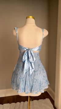 Image 4 of Juliette bow mini dress (light blue)