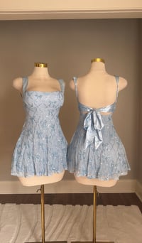 Image 1 of Juliette bow mini dress (light blue)