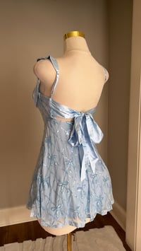 Image 5 of Juliette bow mini dress (light blue)