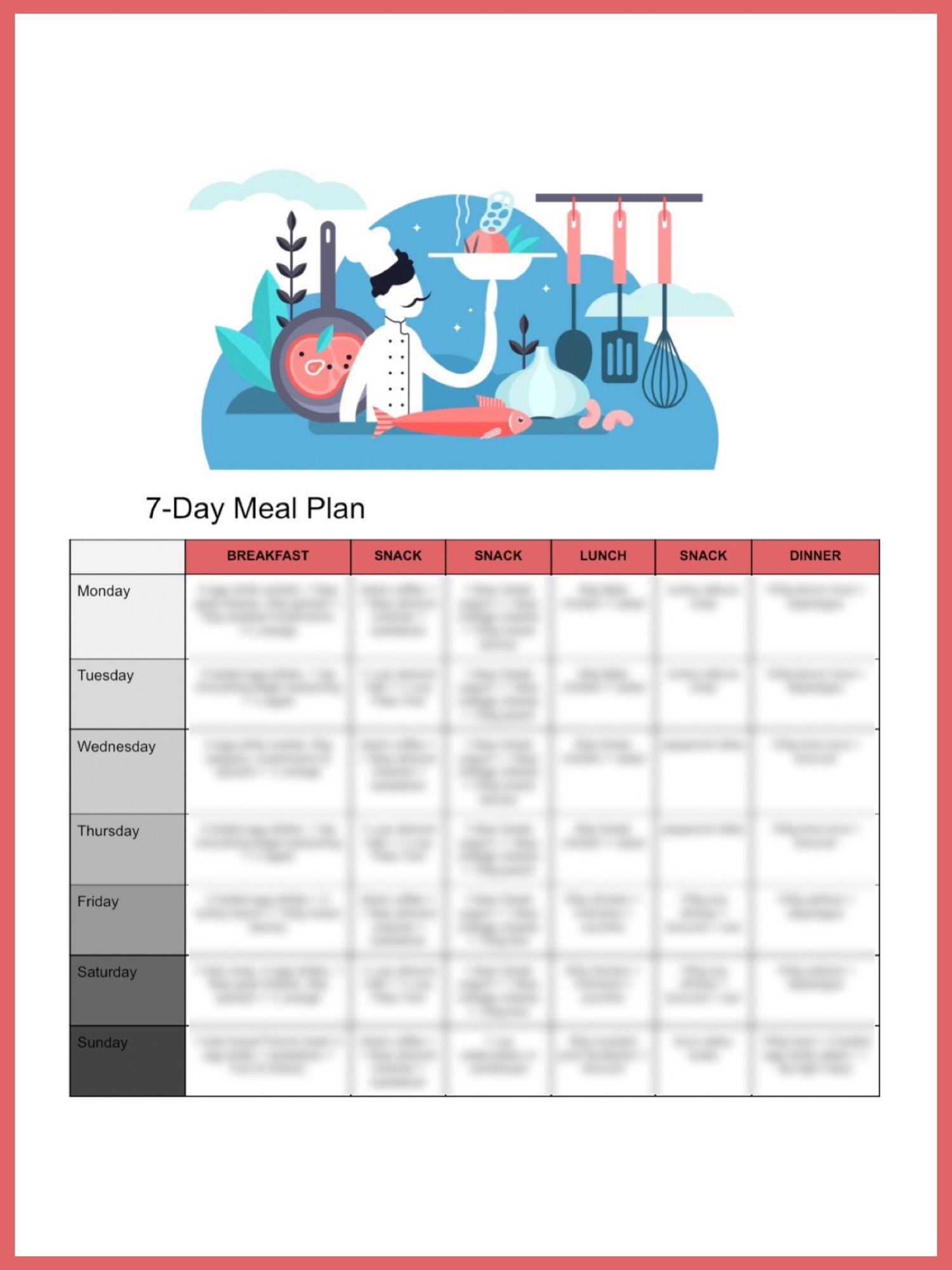 Image of WORTH THE WEIGHT   |    7-Day Calorie Deficit Meal Plan