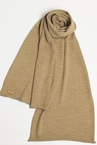 Image 3 of baby alpaca fine wide scarf _ sand