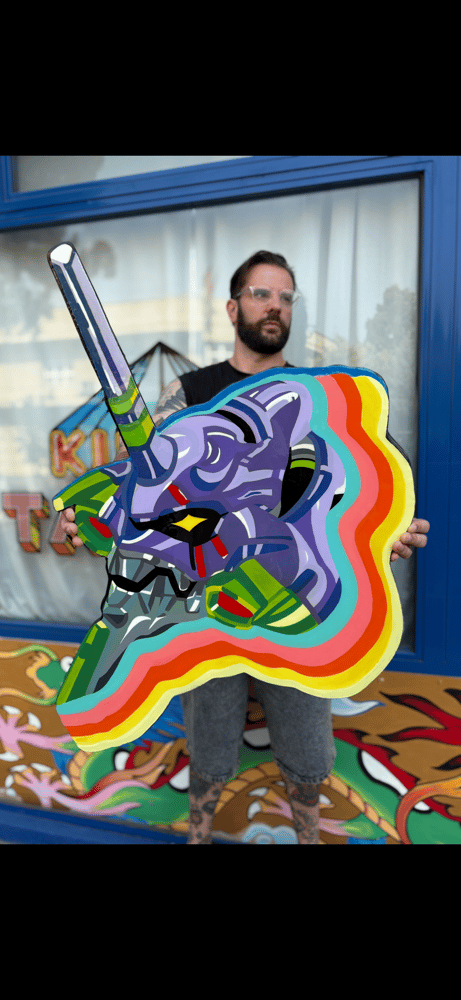 Image of Eva 01 Evangelion Wood Handmade Custom Size Xl