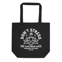 Don't Stress White Print Tote Bag 