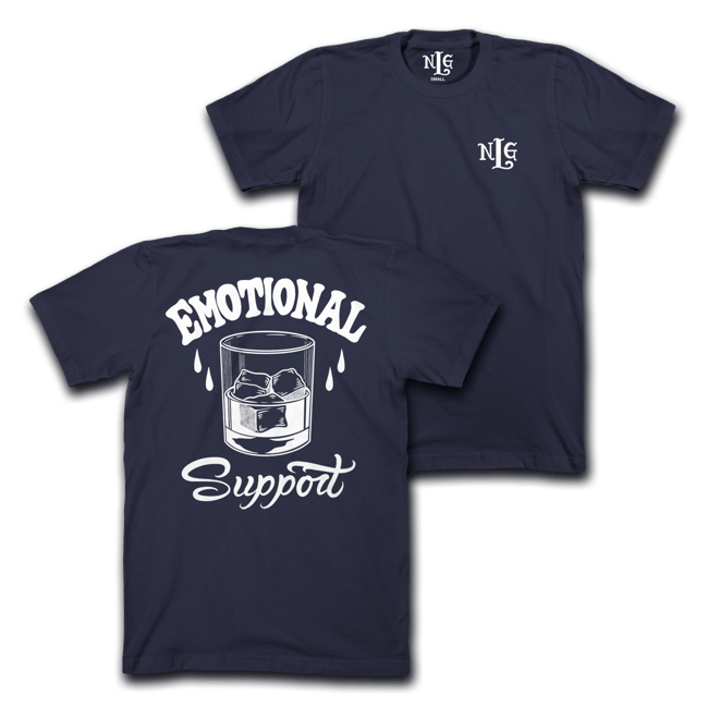 Emotional Support Tee- Navy Blue