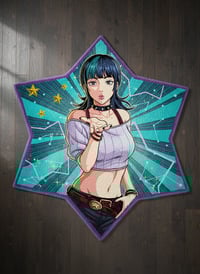 Image 2 of Goth Anime Girl Rug + Enamel Pins Bundle