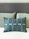 Image of Teal Symmetry Patchwork Cushion Cover 53x36