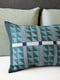 Image of Teal Symmetry Patchwork Cushion Cover 53x36