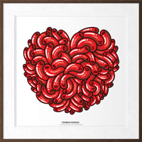 Image 3 of Cosmos Doodle Heart #4 Fine Art Print