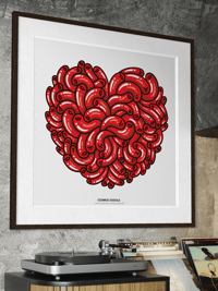 Image 2 of Cosmos Doodle Heart #4 Fine Art Print