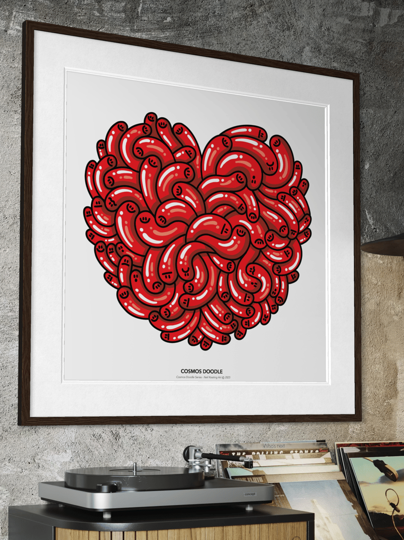 Cosmos Doodle Heart #4 Fine Art Print