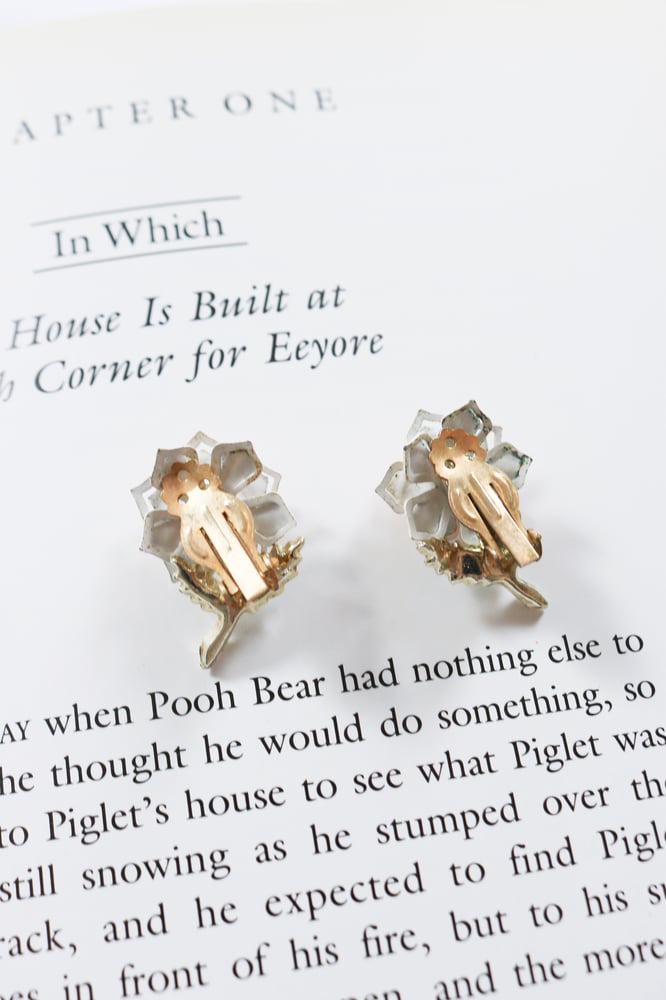 Image of 1970s Springtime Statement Clip-on Flower Earrings 