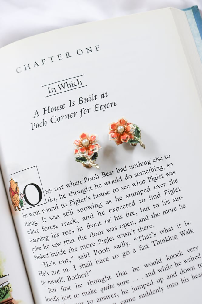 Image of 1970s Springtime Statement Clip-on Flower Earrings 