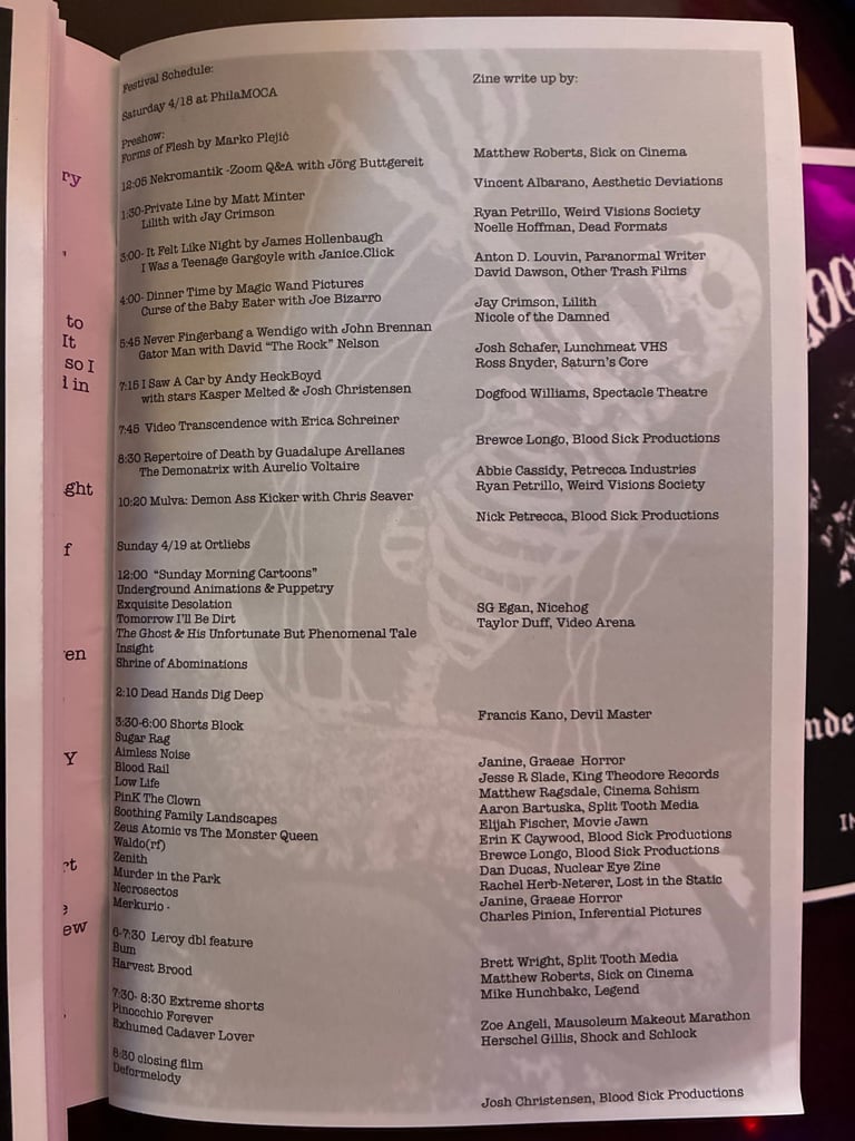 Blood Sick Underground Cinema Zine #1 Image 2