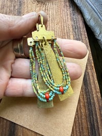 Image 4 of You are here . Beaded brass earrings n7