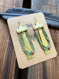 Image 2 of You are here . Beaded brass earrings n7