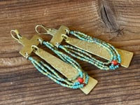 Image 7 of You are here . Beaded brass earrings n7