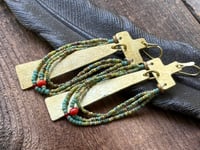 Image 8 of You are here . Beaded brass earrings n7