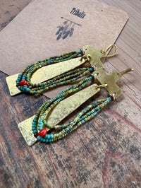 Image 10 of You are here . Beaded brass earrings n7