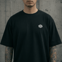 Image 3 of Tagline Grey Backprint T-shirt - Black